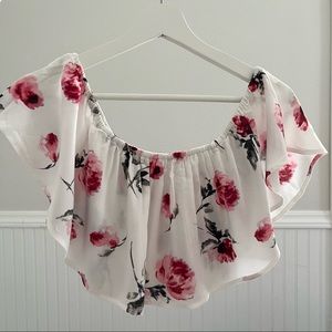 Kendall & Kylie floral cropped top